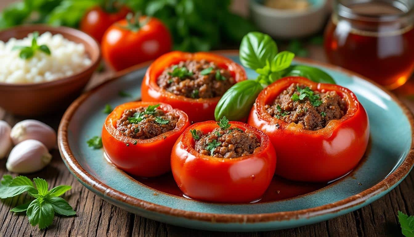 découvrez la recette traditionnelle des tomates farcies de grand-mère avec riz, un plat savoureux et réconfortant à partager en famille.